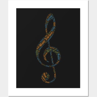 Music Teacher Gifts Key Sol Pentagram Notes design Posters and Art